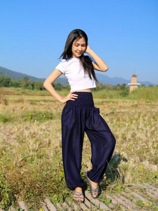 Flowy Boho Harem Pants Embrace Bohemian Chic for Yoga, Relaxation, and Style - Image 2