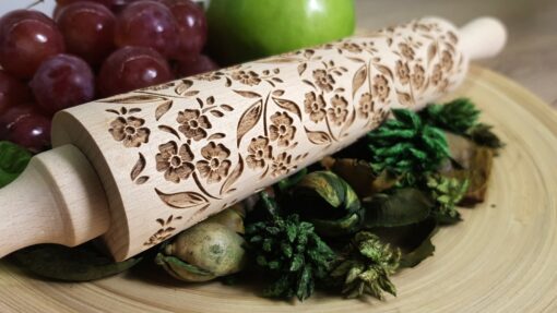 Engraved Rolling Pin Elevate Your Baking with Custom Embossed Patterns - Image 2