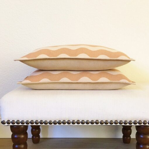 Terracotta Wavy Stripe Pillow Cover Elevate Your Home Decor with Bohemian Charm - Image 4
