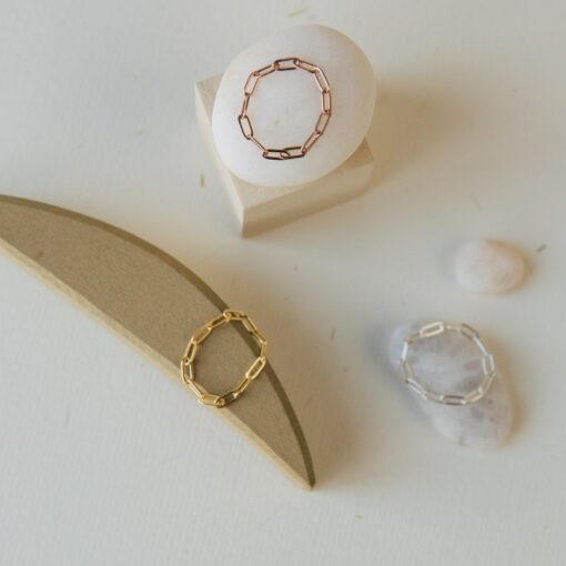 Dainty Paper Clip Chain Ring Minimalist Elegance for Stacking and Gifting - Image 3
