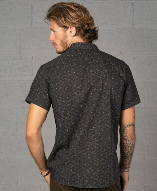 Urban Streetwear Buzzworthy All Over Print Bee Hive Button Up Shirt for Men - Image 5