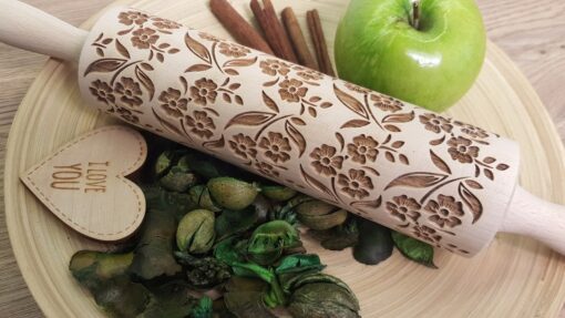 Engraved Rolling Pin Elevate Your Baking with Custom Embossed Patterns - Image 3