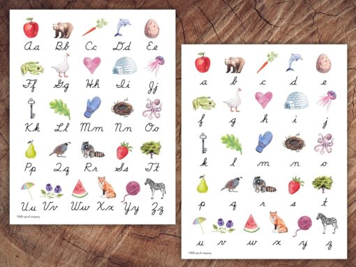 Preschool Alphabet Poster Set Print and Cursive - Empowering Young Learners with Literacy Essentials - Image 2