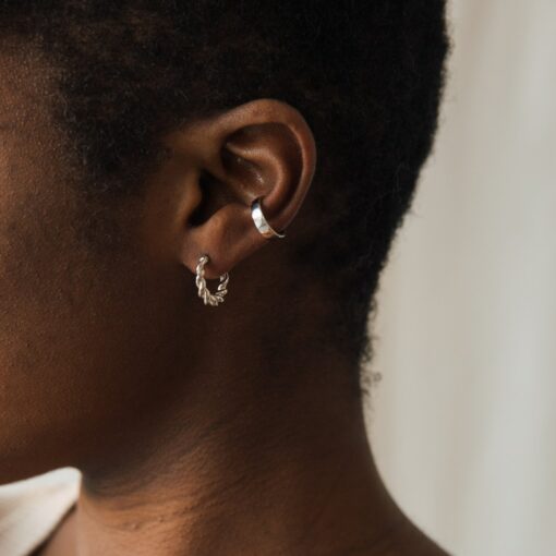 Caitlyn Minimalist Twisted Spiral Hoops Everyday Huggie Earrings, Perfect Gift for Her (ER085) - Image 4