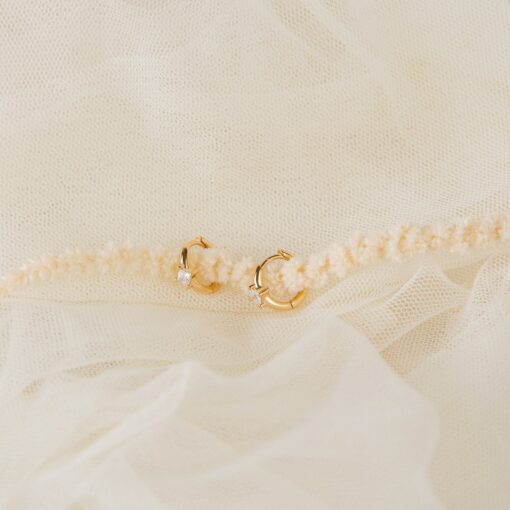 Sparkling Embrace Caitlyn's Minimalist Diamond Huggie Earrings - Image 2
