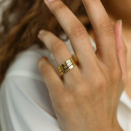 Personalized Engraved Skinny Band Ring A Timeless Keepsake for Loved Ones - Image 3