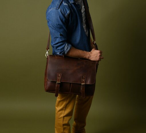 Personalized Leather Messenger Bag The Perfect Gift for Men - Image 2