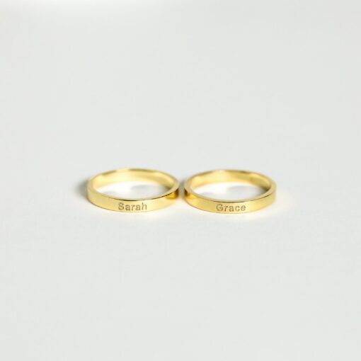 Personalized Engraved Skinny Band Ring A Timeless Keepsake for Loved Ones - Image 2