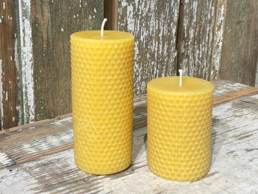 Honeycomb Haven Pure Beeswax Pillar Candles for a Golden Glow - Image 2
