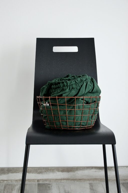 Luxurious Stonewashed Linen Fitted Sheet Indulge in Emerald Elegance - Image 2