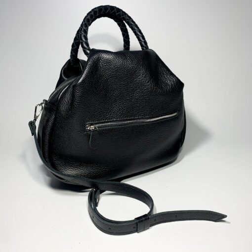 Captivating Black Leather Handbag A Timeless Gift for Her from Ukraine - Image 5