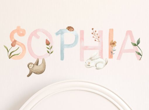 Personalized Woodland Nursery Name Decal with Animal and Floral Stickers Create a Magical Forest for Your Little One - Image 6