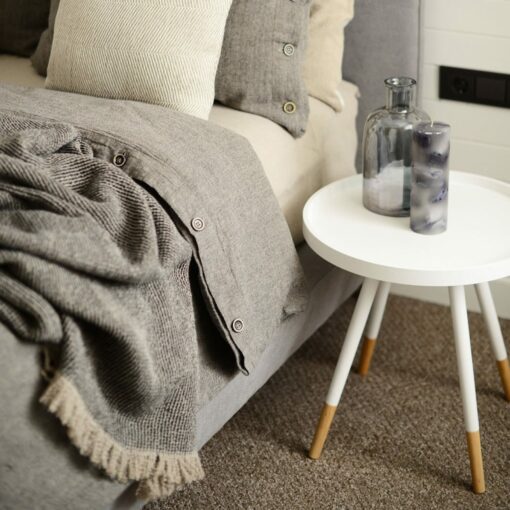 Luxurious Black Linen Throw Pure Linen, Fringed, Waffle Weave, Perfect Gift - Image 6