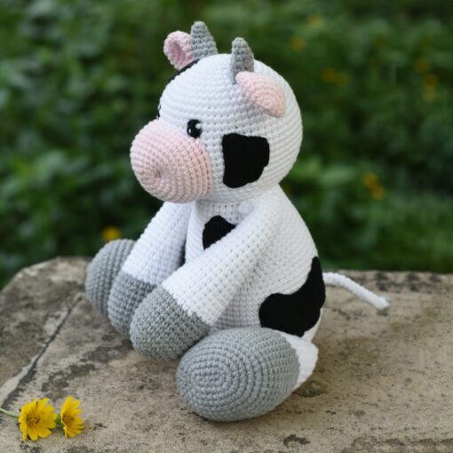 Cuddle-Worthy Milk Cow Crochet Plushie Your Farm-Fresh Friend in Custom Colors - Image 2