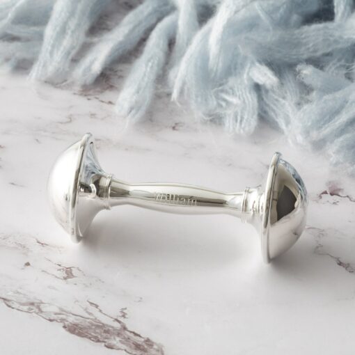 Engraved Silver-Plated Rattle A Cherished Keepsake for Your Little One's Special Day - Image 3