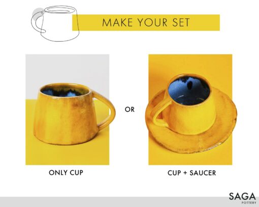 Vivid Hues Ceramic Mug and Saucer Set Elevate Your Morning Ritual with Radiant Colors - Image 3