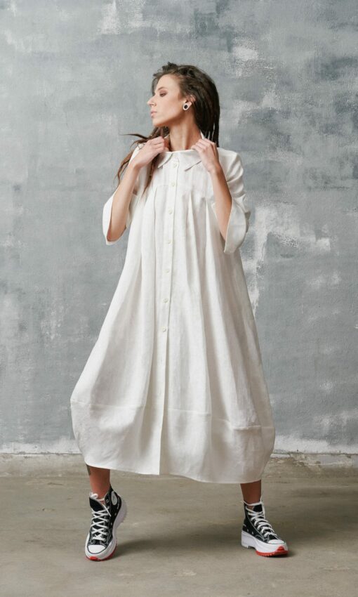 Breezy Linen Shirt Dress Elevate Your Summer Style with A92008 - Image 2