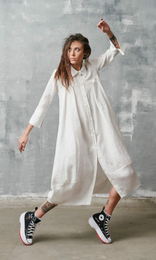 Breezy Linen Shirt Dress Elevate Your Summer Style with A92008 - Image 3