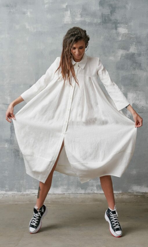 Breezy Linen Shirt Dress Elevate Your Summer Style with A92008 - Image 4