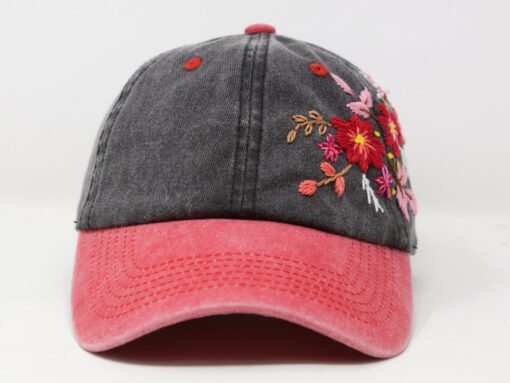 Embroidered Flower Baseball Cap Stylish and Sun-Protective Summer Essential - Image 2