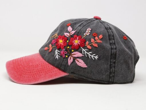 Embroidered Flower Baseball Cap Stylish and Sun-Protective Summer Essential - Image 3