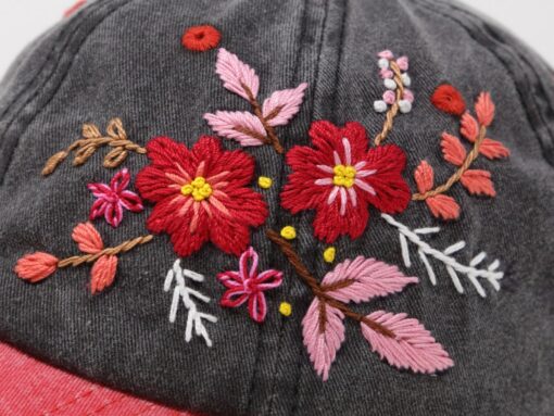 Embroidered Flower Baseball Cap Stylish and Sun-Protective Summer Essential - Image 4