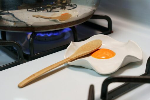 ?? Elevate Your Kitchen Handmade Ceramic Fried Egg Spoon Rest (5" Wide) - Image 5
