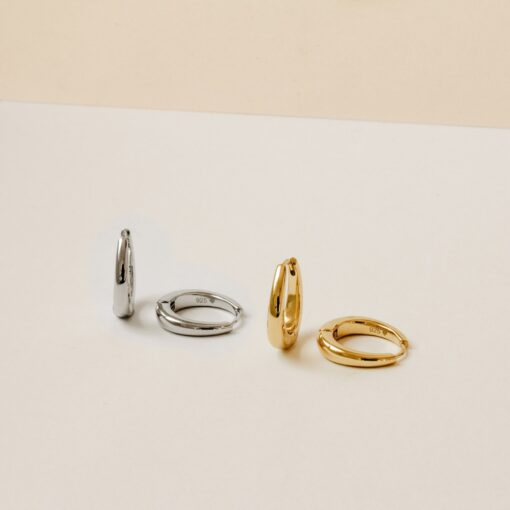 Bold and Elegant Chunky Gold Hinged Hoops by Caitlyn Minimalist - Image 6