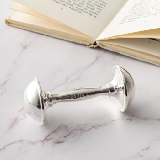 Engraved Silver-Plated Rattle A Cherished Keepsake for Your Little One's Special Day - Image 2