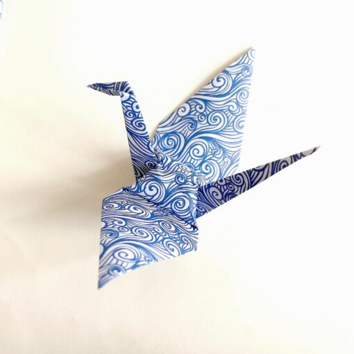 12 Majestic Blue Origami Cranes Elevate Your Decor with Grace and Serenity - Image 2