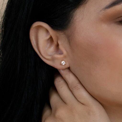 Sparkling Trillion Cut Diamond Stud Earrings Minimalist Elegance for Everyday Glamour - Image 4