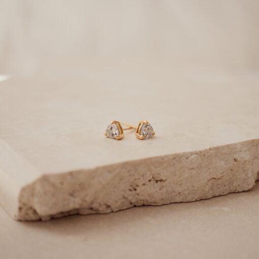 Sparkling Trillion Cut Diamond Stud Earrings Minimalist Elegance for Everyday Glamour - Image 6