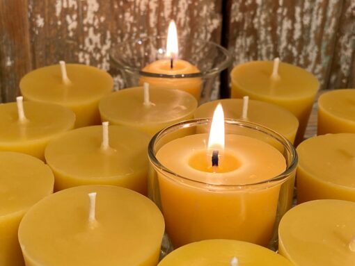 Illuminate Your Home with Nature's Golden Glow Pure Beeswax Flat Top Votives - Image 3