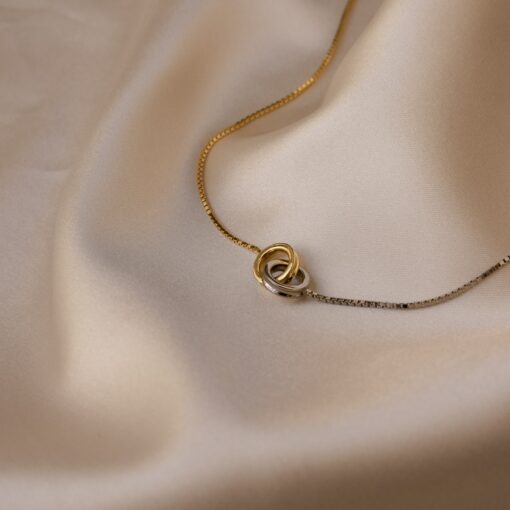 Caitlyn Minimalist Eternity Circle Necklace Timeless Elegance in Sterling Silver - Image 4