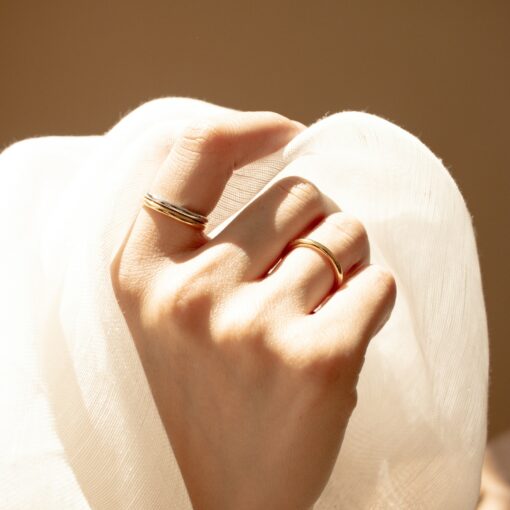 Minimalist Gold Ring Delicate Sterling Silver Band for Stacking, Pinky, Midi, or Knuckle - Image 4