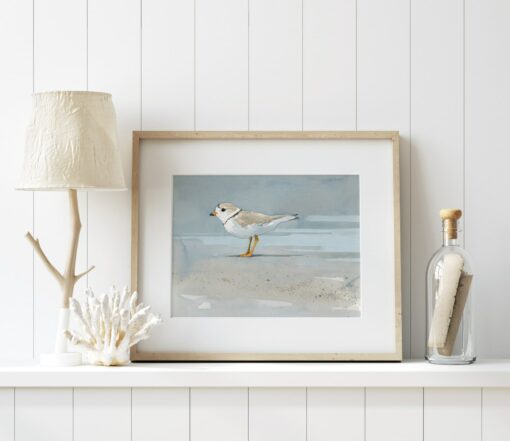 Coastal Serenity Piping Plover Beach Art Print for Tranquil Seashore Decor - Image 2