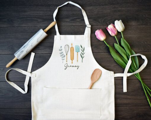 Personalized Linen Kitchen Apron Elevate Your Cooking Style with Custom Embroidered Aprons - Image 2