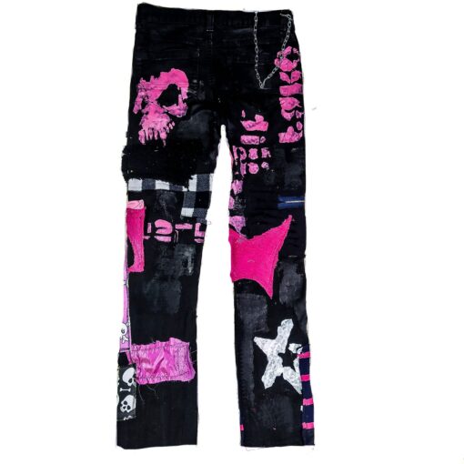 Unleash Your Dark Side Custom Goth Punk Skull Metal Y2K Emo Harajuku Kawaii Rock Crust Festival Pants - Image 4