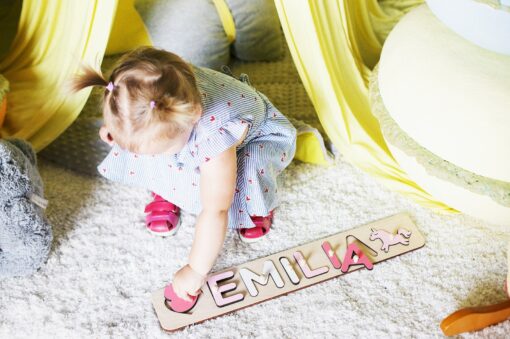 Personalized Name Puzzle with Pegs A Cherished Keepsake for First Christmas and Birthdays - Image 2