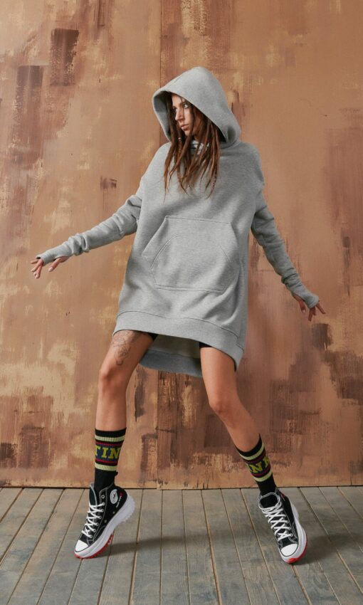 Cozy and Chic Elevate Your Style with Our Long Hoodie with Dropped Shoulder - Image 2