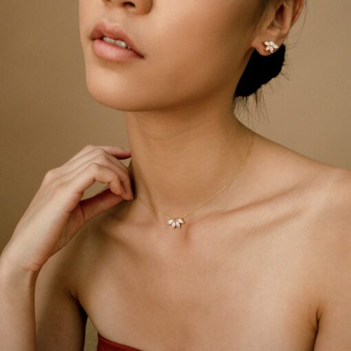 Sparkling Elegance Marquise Diamond Earrings in Shimmering Gold - Image 2