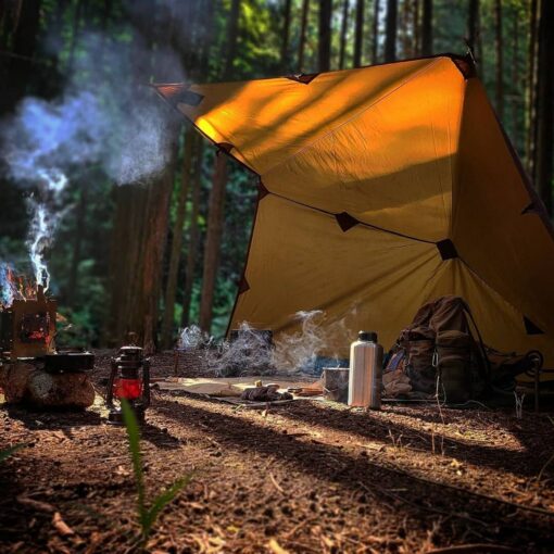 Artisanal Bushcraft Oilskin Tarp Handmade Waxed Cotton Canvas Nessmuk Tarp for Campsites and Campground Essentials - Image 3