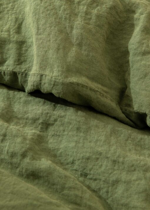 Indulge in Tranquility Luxurious Green Linen Bedding Set, Crafted from 100% Natural Flax, Customizable to Your Dreamy Dimensions - Image 4