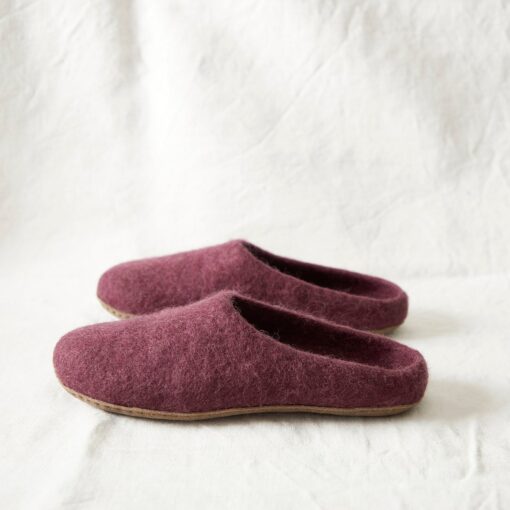 Cozy Comfort Fair Trade Eco Felt Mule Slippers with Suede Sole - Image 5