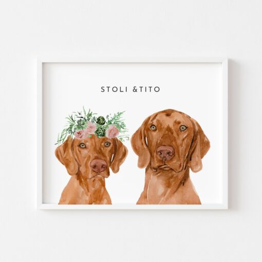 Personalized Watercolor Masterpiece Capture the Bond of Your Beloved Pets - Image 2