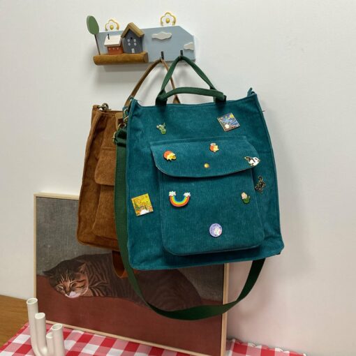 Corduroy Shoulder Bag The Perfect Tote for Shopping and Everyday Use - Image 3