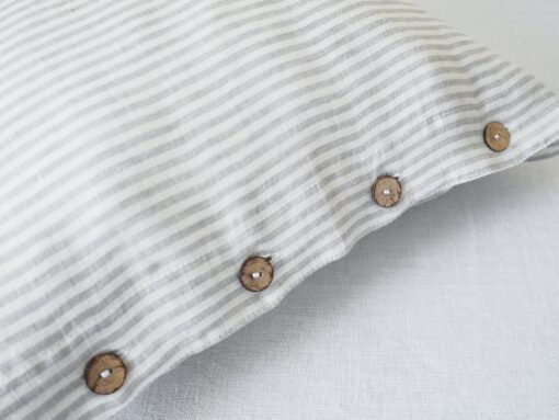 Cozy Linen Pillowcase with Coconut Buttons Elevate Your Sleep Sanctuary - Image 4