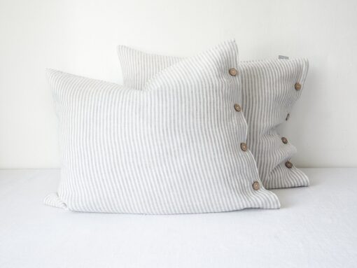 Cozy Linen Pillowcase with Coconut Buttons Elevate Your Sleep Sanctuary - Image 6