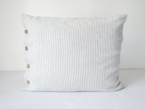 Cozy Linen Pillowcase with Coconut Buttons Elevate Your Sleep Sanctuary - Image 5