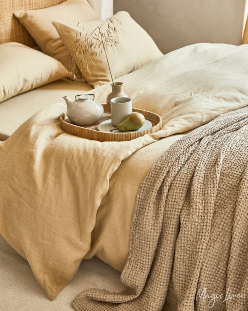 Indulge in Comfort Waffle-Weave Linen Throw for Sofa and Home Decor - Image 6